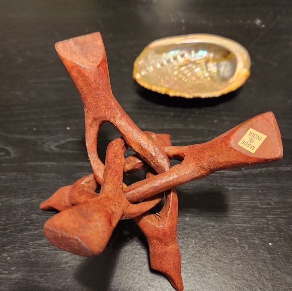 Abalone Shell with Wooden Stand - Picture 2 of 6